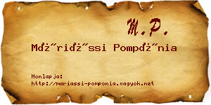 Máriássi Pompónia névjegykártya